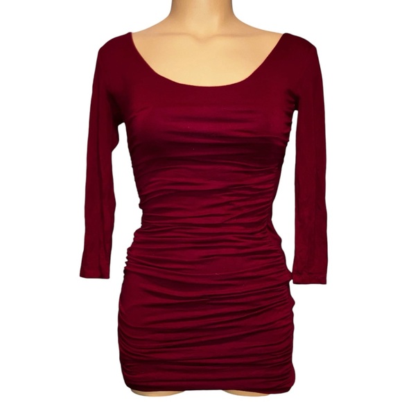 Forever 21 Dresses & Skirts - *5 for $25!* Mob Wife Sexy Glam Burgundy BodyCon Dress Stretch Forever 21 S